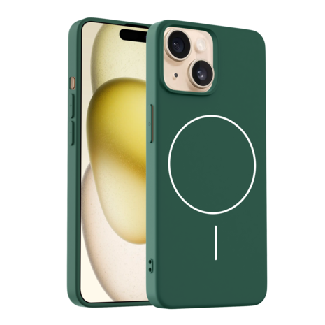 Coverzs Coverzs iPhone 15 coque MagSafe en silicone 'Slim' (vert)