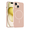 Coverzs Coverzs iPhone 15 coque MagSafe en silicone 'Slim' (rose clair)