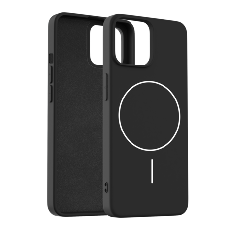 Coverzs Coverzs iPhone 15 coque MagSafe en silicone 'Slim' (noir)