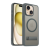 Coverzs Coverzs iPhone 15 matte MagSafe case avec debout (gris)