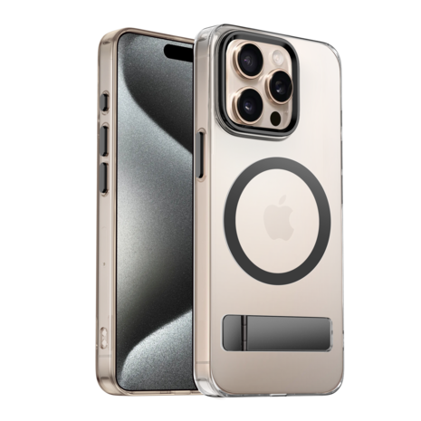 Coverzs Coverzs iPhone 15 Pro Max MagSafe hardcase avec debout (noir)