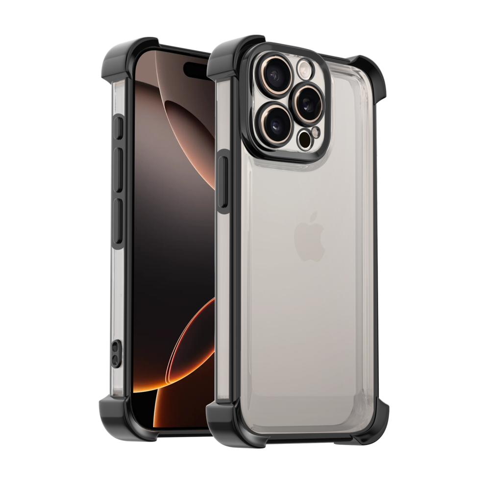 Ceezs Ceezs iPhone 15 Pro Max TPU Shock case avec protection de la caméra (noir)