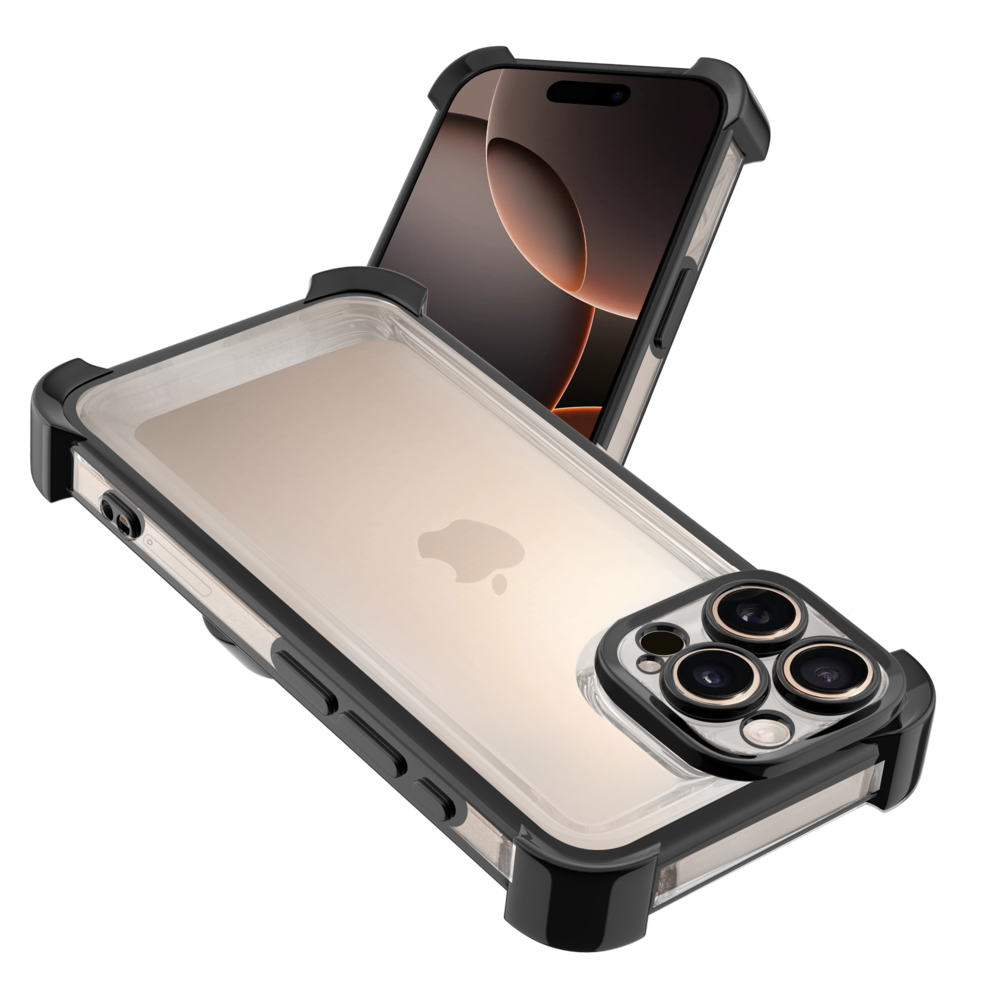 Ceezs Ceezs iPhone 15 Pro Max TPU Shock case avec protection de la caméra (noir)