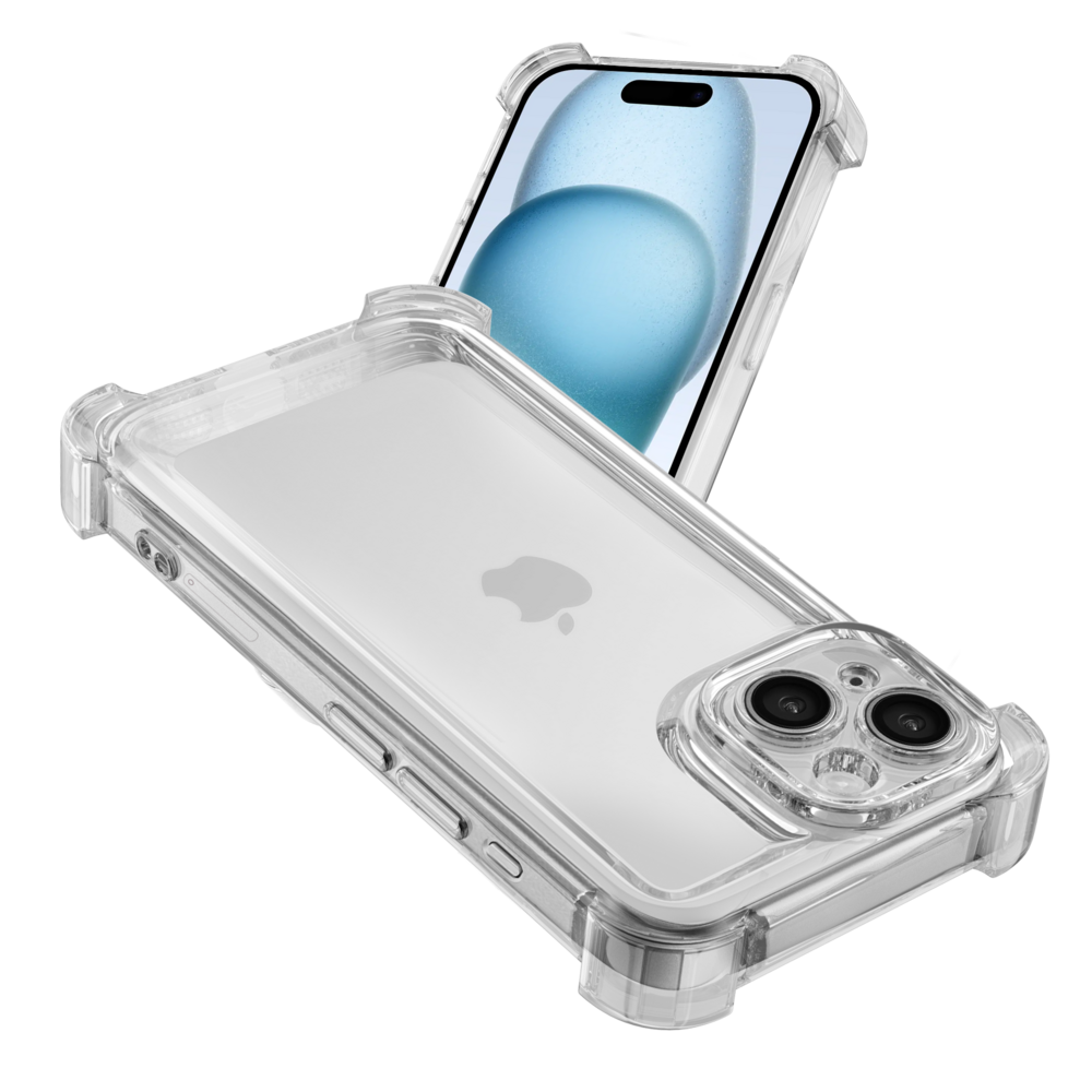 Ceezs Ceezs iPhone 15 TPU Shock case avec protection de la caméra (transparent)