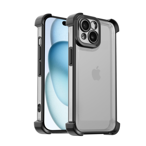 Ceezs Ceezs iPhone 15 TPU Shock case avec protection de la caméra (noir)