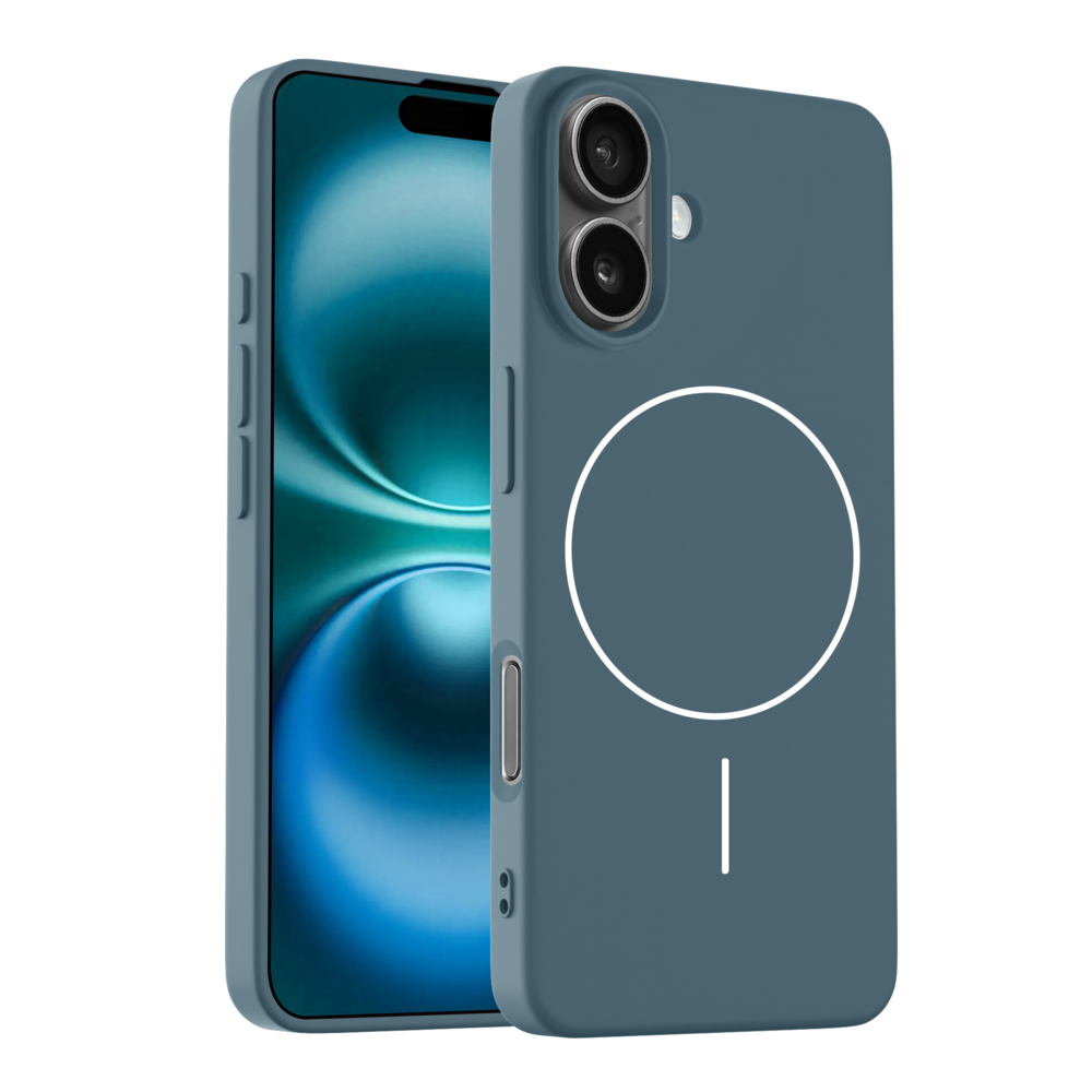 Coverzs Coverzs iPhone 16 coque MagSafe en silicone 'Slim' (bleu foncé)