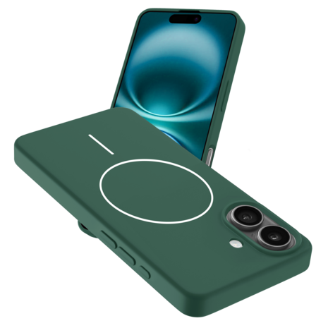 Coverzs Coverzs iPhone 16 coque MagSafe en silicone 'Slim' (vert)
