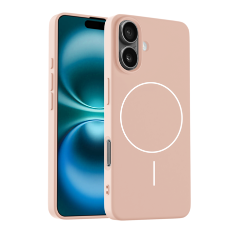 Coverzs Coverzs iPhone 16 coque MagSafe en silicone 'Slim' (rose clair)
