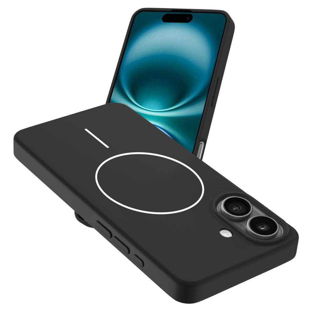 Coverzs Coverzs iPhone 16 coque MagSafe en silicone 'Slim' (noir)