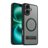 Coverzs iPhone 16 matte MagSafe case avec debout (noir)