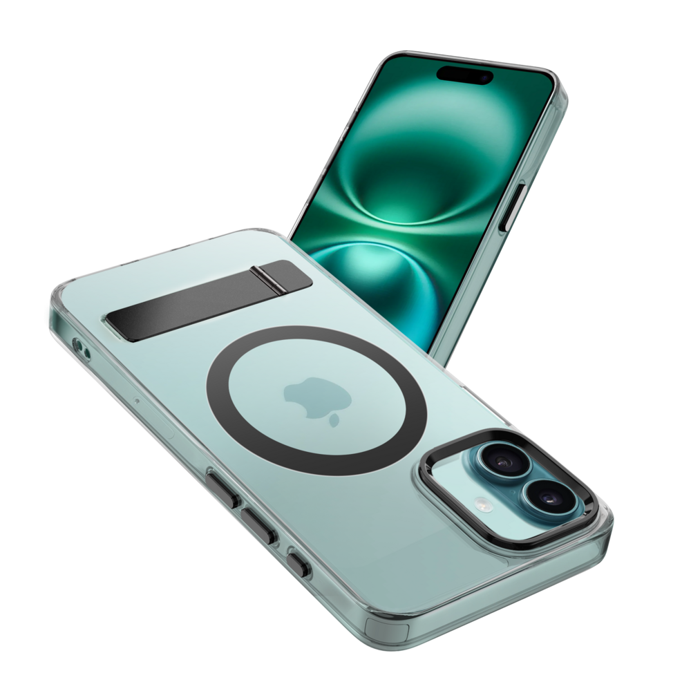 Coverzs Coverzs iPhone 16 Plus MagSafe hardcase avec debout (noir)