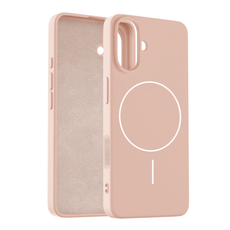 Coverzs Coverzs iPhone 16 Plus coque MagSafe en silicone 'Slim' (rose clair)