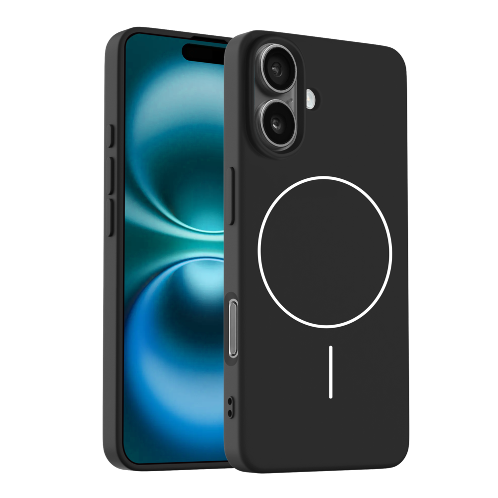 Coverzs Coverzs iPhone 16 Plus coque MagSafe en silicone 'Slim' (noir)