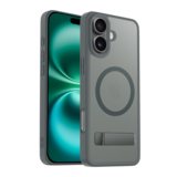 Coverzs iPhone 16 Plus matte MagSafe case avec debout (gris)