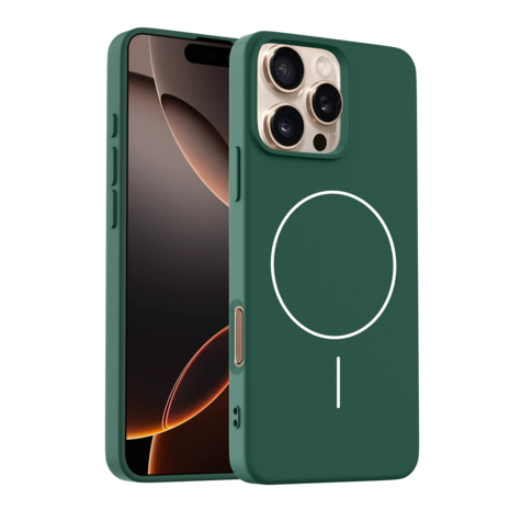 Coverzs Coverzs iPhone 16 Pro coque MagSafe en silicone 'Slim' (vert)