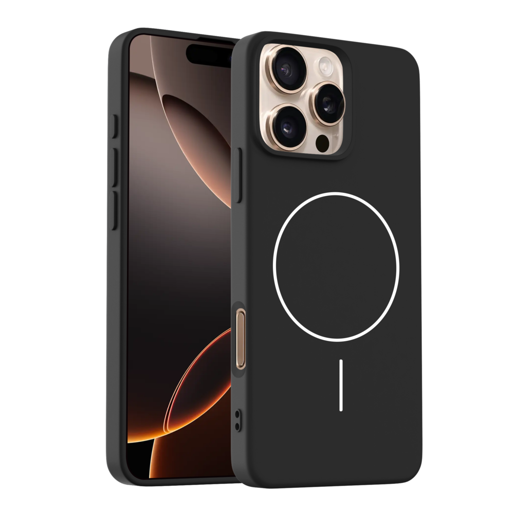 Coverzs Coverzs iPhone 16 Pro coque MagSafe en silicone 'Slim' (noir) Coverzs Coverzs iPhone 16 Pro coque MagSafe en silicone 'Slim' (noir)