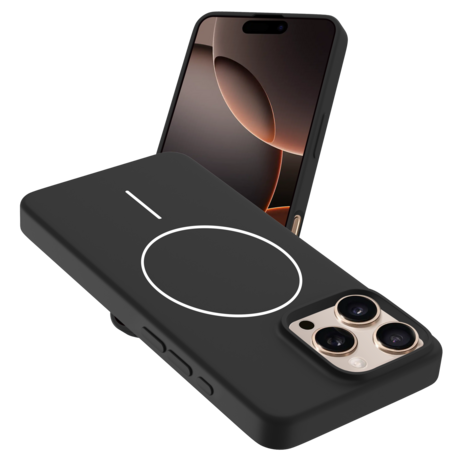 Coverzs Coverzs iPhone 16 Pro coque MagSafe en silicone 'Slim' (noir) Coverzs Coverzs iPhone 16 Pro coque MagSafe en silicone 'Slim' (noir)