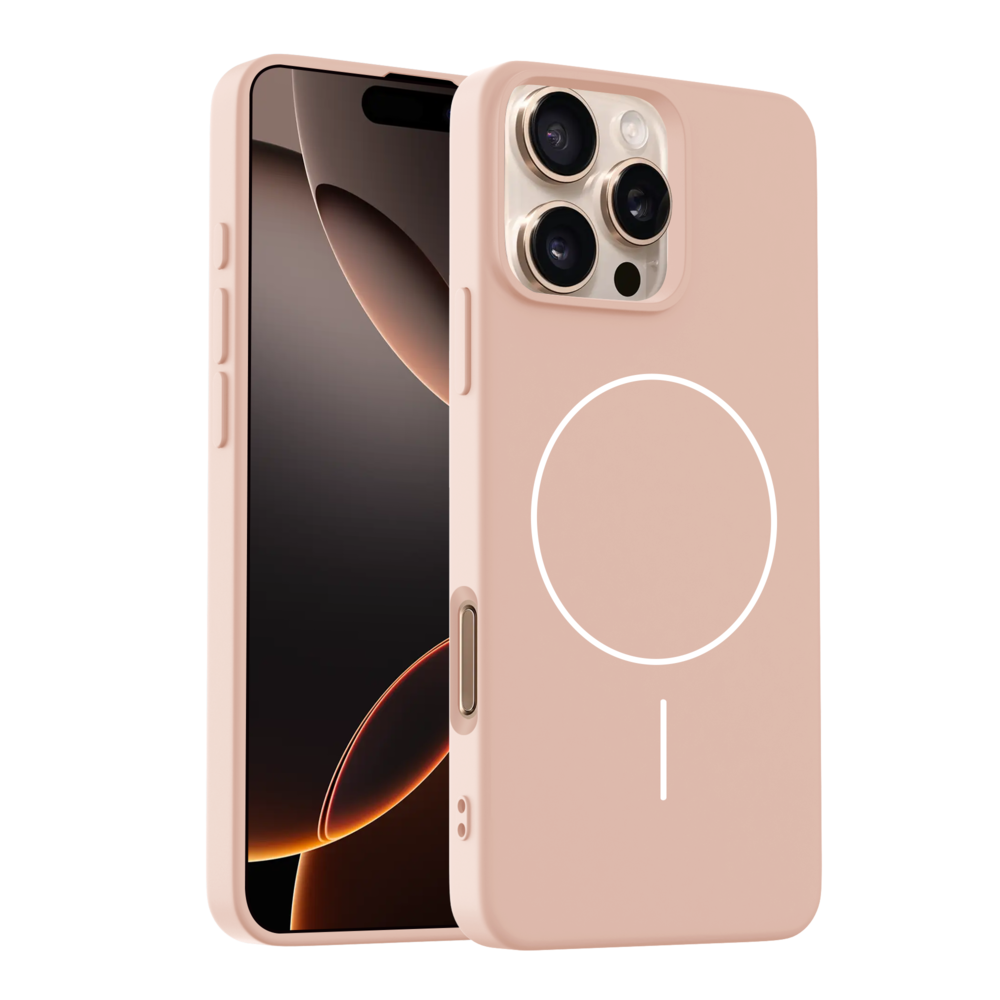 Coverzs Coverzs iPhone 16 Pro Max coque MagSafe en silicone 'Slim' (rose clair)