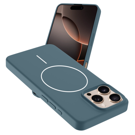 Coverzs Coverzs iPhone 16 Pro Max coque MagSafe en silicone 'Slim' (bleu foncé)