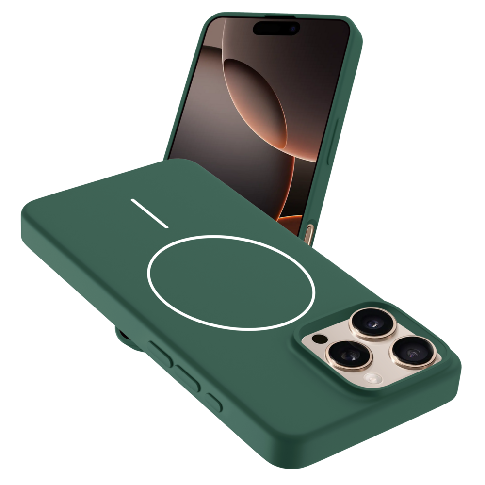 Coverzs Coverzs iPhone 16 Pro Max coque MagSafe en silicone 'Slim' (vert)
