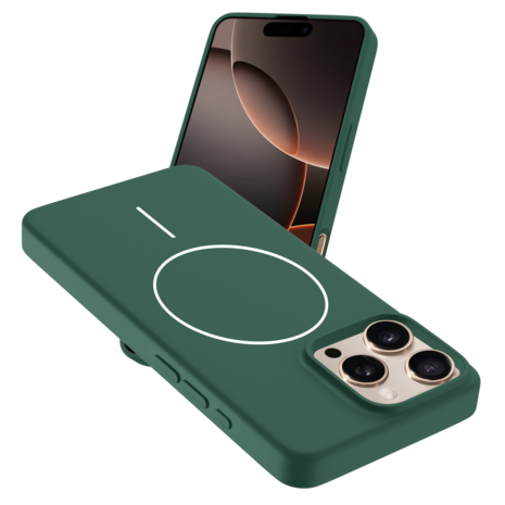 Coverzs Coverzs iPhone 16 Pro Max coque MagSafe en silicone 'Slim' (vert)