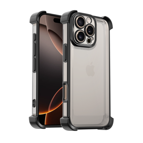 Ceezs Ceezs iPhone 16 Pro Max TPU Shock case avec protection de la caméra (noir)