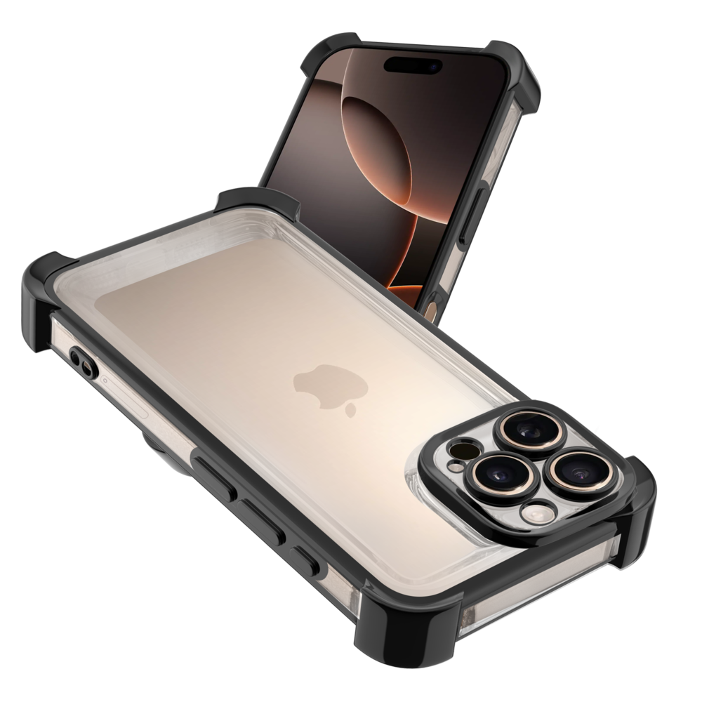 Ceezs Ceezs iPhone 16 Pro Max TPU Shock case avec protection de la caméra (noir)