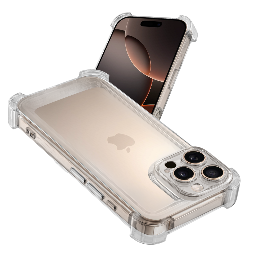 Ceezs Ceezs iPhone 16 Pro Max TPU Shock case avec protection de la caméra (transparent)