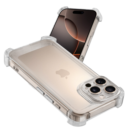Ceezs Ceezs iPhone 16 Pro Max TPU Shock case avec protection de la caméra (transparent)