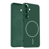 Coverzs Samsung Galaxy S24 coque MagSafe en silicone 'Slim' (vert foncé)