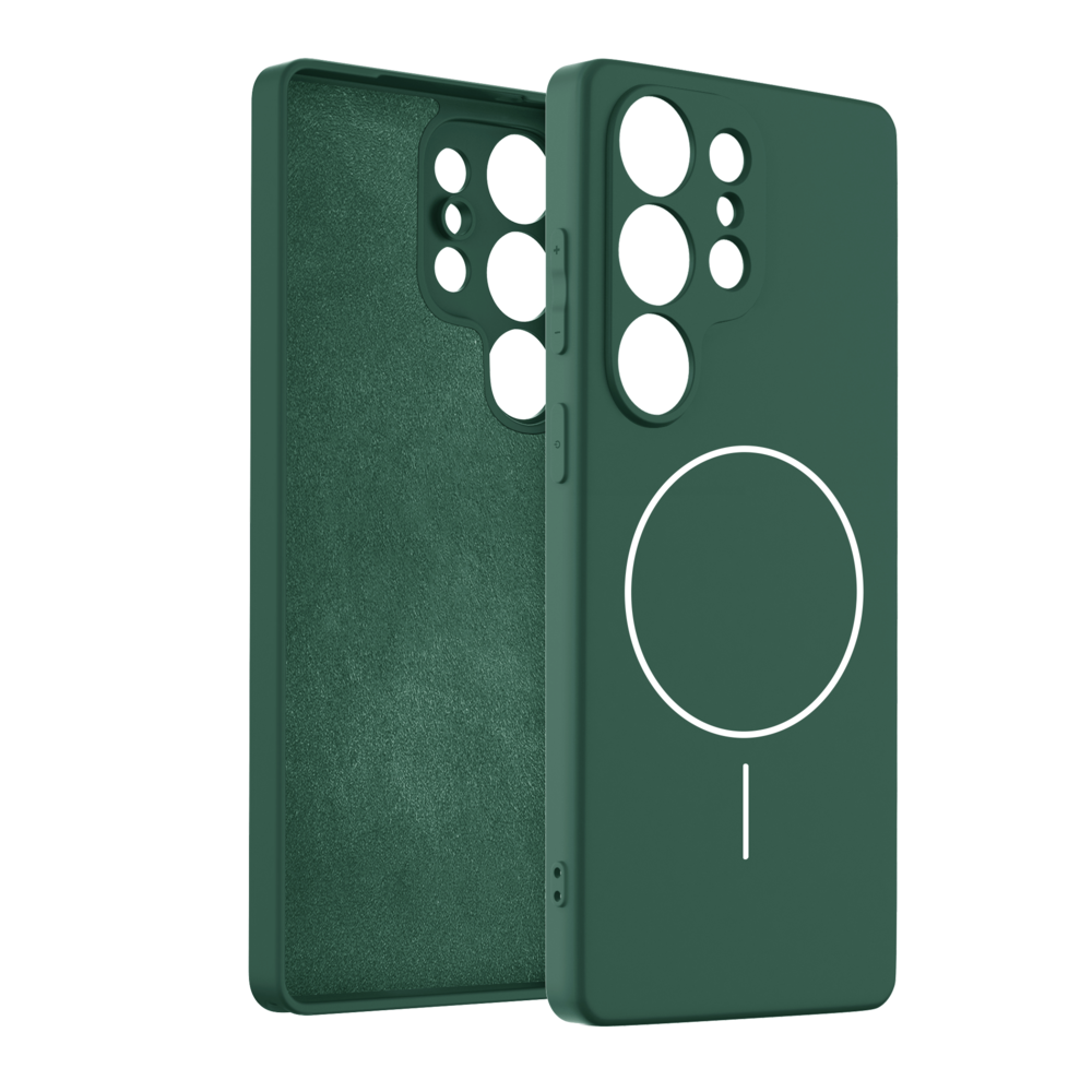 Coverzs Coverzs Samsung Galaxy S24 Ultra coque MagSafe en silicone 'Slim' (vert foncé)