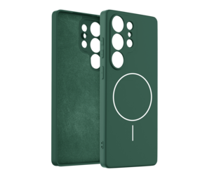 Coverzs Samsung Galaxy S24 Ultra coque MagSafe en silicone 'Slim' (vert foncé)