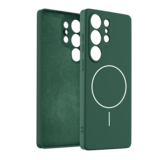 Coverzs Samsung Galaxy S25 Ultra coque MagSafe en silicone 'Slim' (vert foncé)