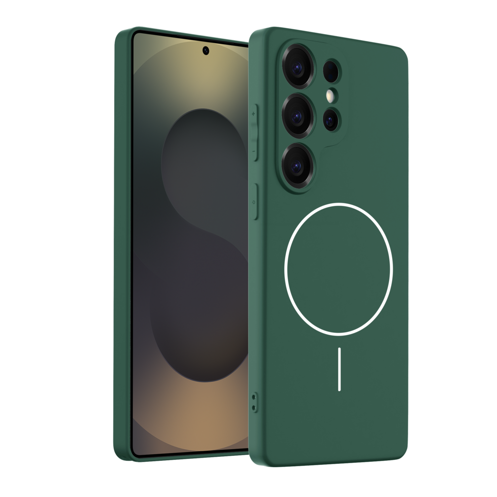 Coverzs Coverzs Samsung Galaxy S25 Ultra coque MagSafe en silicone 'Slim' (vert foncé)