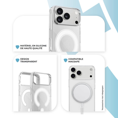 ShieldCase ShieldCase iPhone 17 Pro coque MagSafe en silicone (transparente)