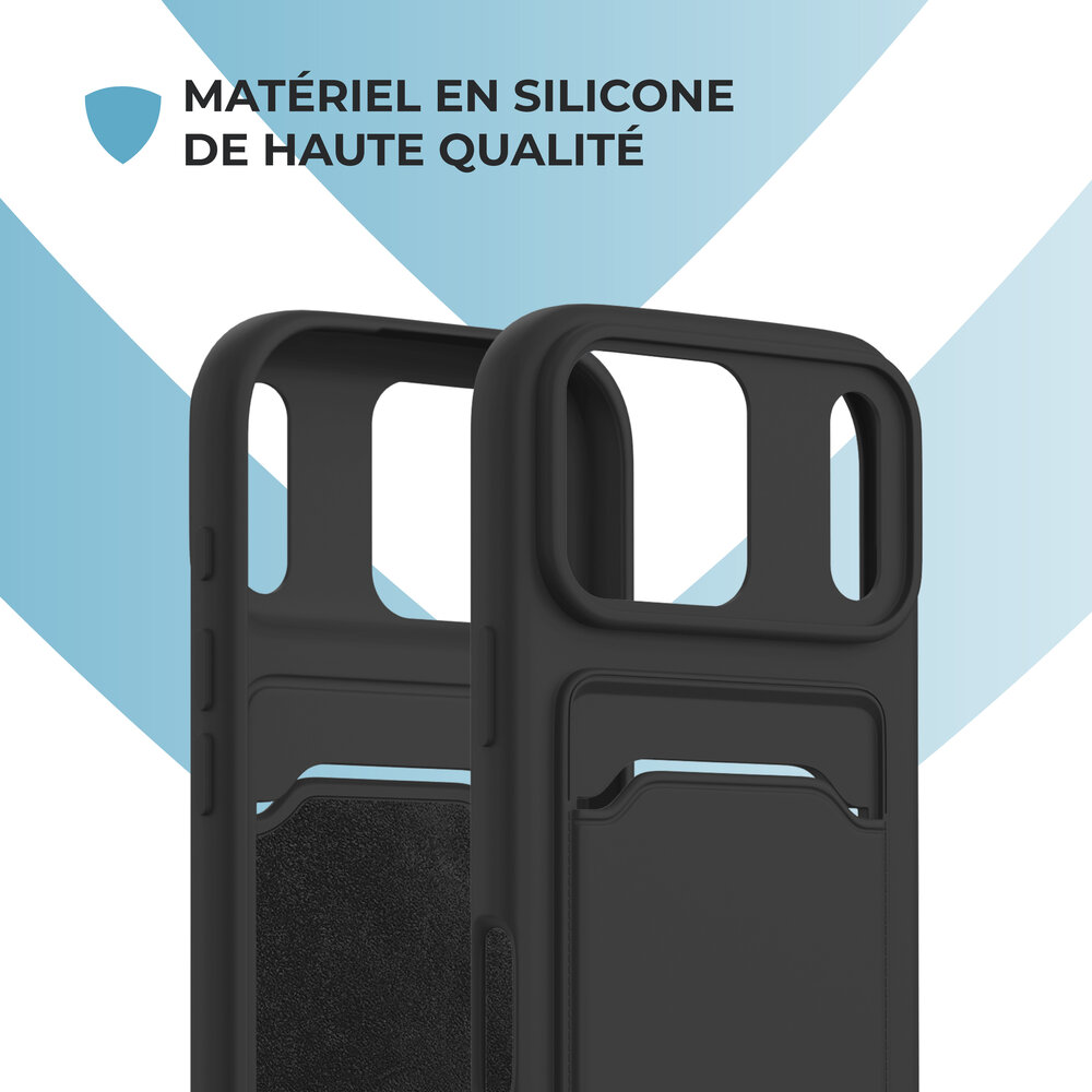 ShieldCase ShieldCase iPhone 17 Pro Max coque en silicone porte carte (noir) ShieldCase ShieldCase iPhone 17 Pro Max coque en silicone porte carte (noir)