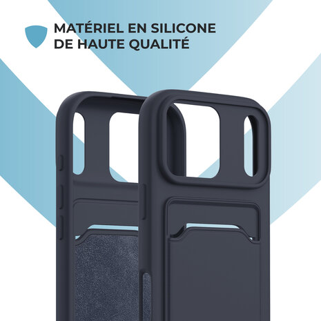 ShieldCase ShieldCase iPhone 17 Pro Max coque en silicone porte carte (bleu foncé) ShieldCase ShieldCase iPhone 17 Pro Max coque en silicone porte carte (bleu foncé)