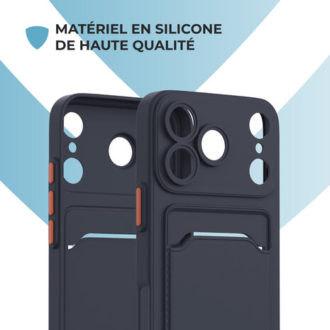 ShieldCase ShieldCase iPhone 17 Pro Back cover avec porte carte (bleu foncé) ShieldCase ShieldCase iPhone 17 Pro Back cover avec porte carte (bleu foncé)