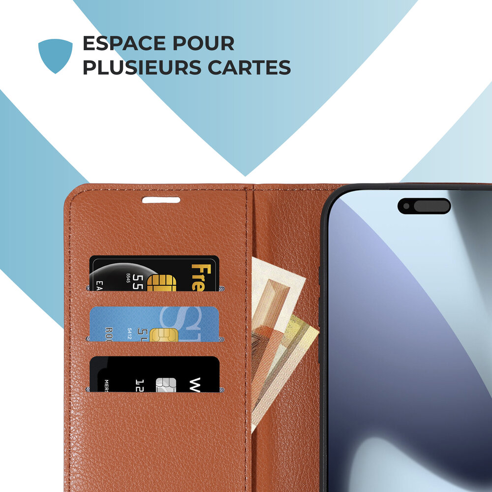 ShieldCase ShieldCase iPhone 17 Pro étui bibliothèque en cuir (marron) ShieldCase ShieldCase iPhone 17 Pro étui bibliothèque en cuir (marron)