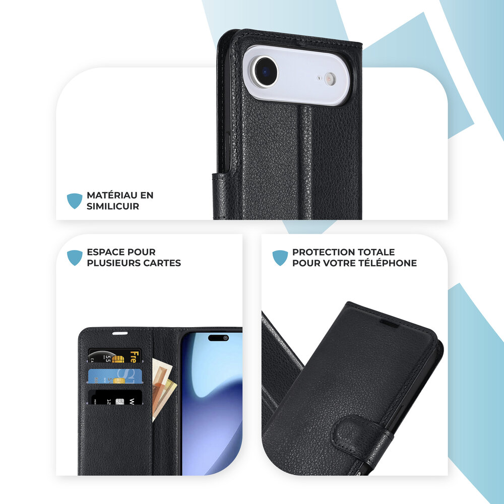 ShieldCase ShieldCase iPhone Air étui bibliothèque en cuir (noir) ShieldCase ShieldCase iPhone Air étui bibliothèque en cuir (noir)