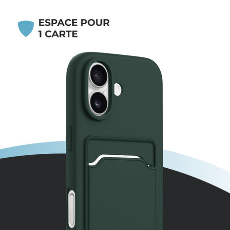 ShieldCase ShieldCase iPhone 17 coque en silicone porte carte (vert foncé)