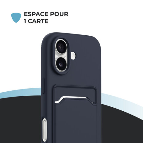 ShieldCase ShieldCase iPhone 17 coque en silicone porte carte (bleu foncé)