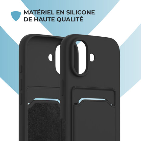 ShieldCase ShieldCase iPhone 17 coque en silicone porte carte (noir)
