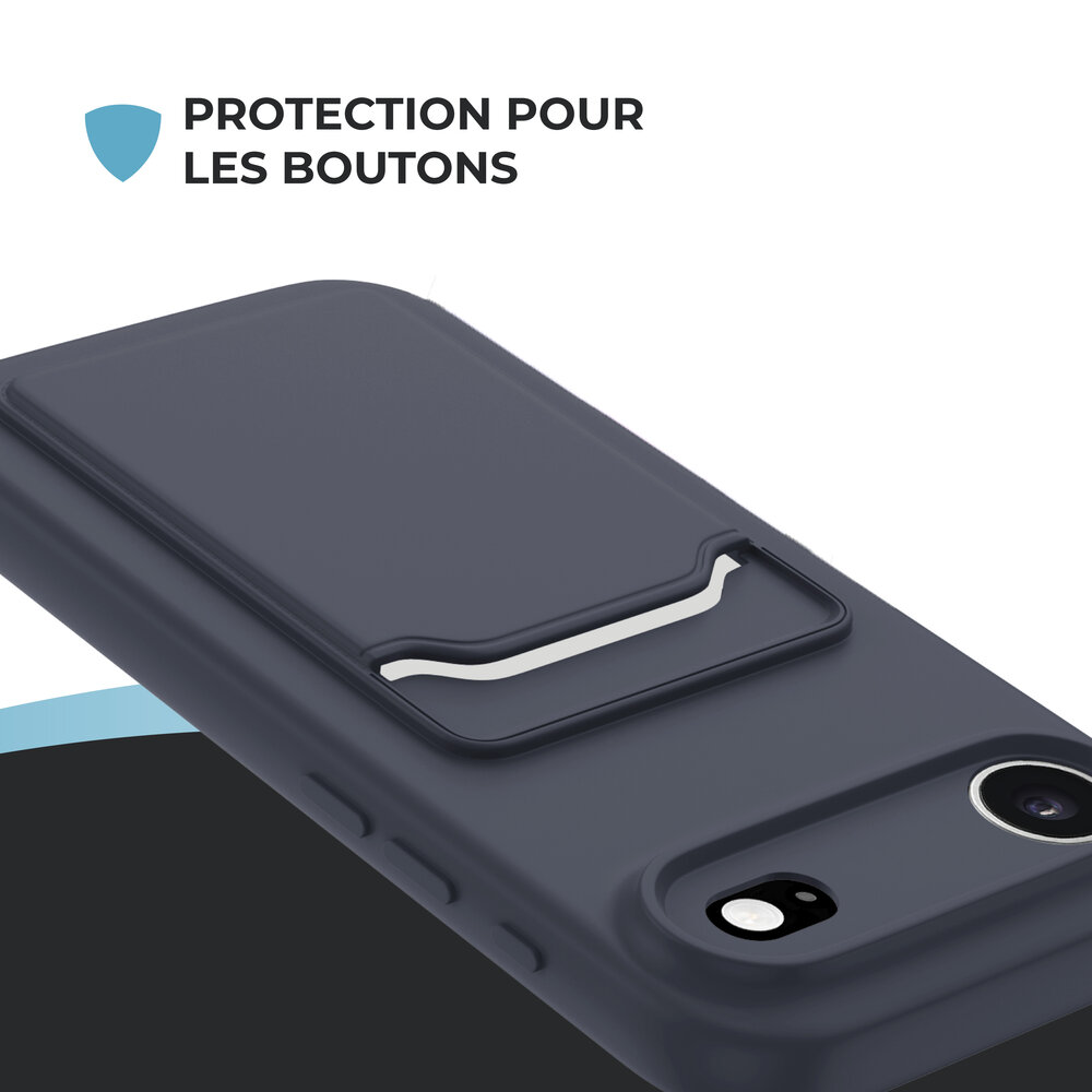 ShieldCase ShieldCase iPhone Air coque en silicone porte carte (bleu foncé)
