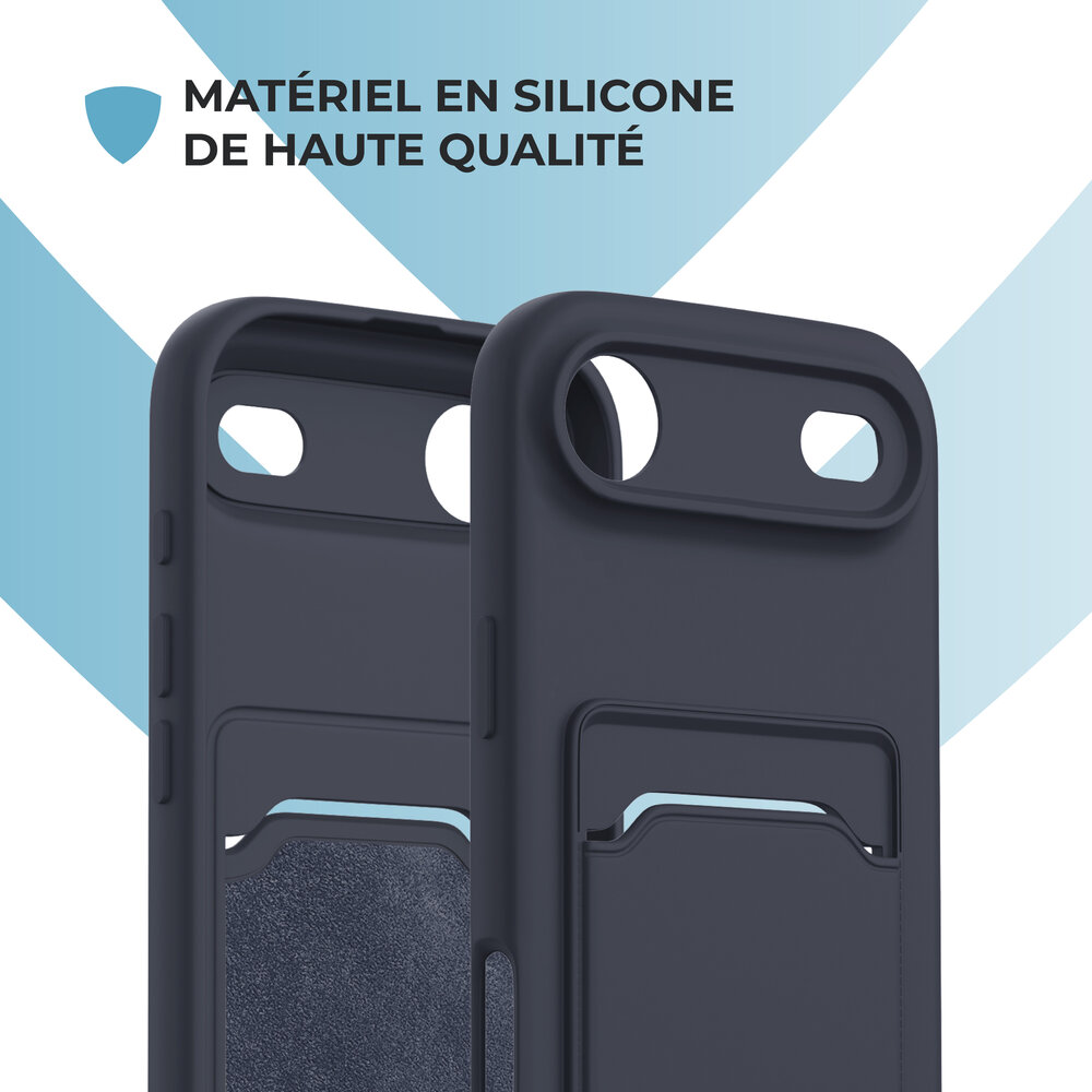 ShieldCase ShieldCase iPhone Air coque en silicone porte carte (bleu foncé)