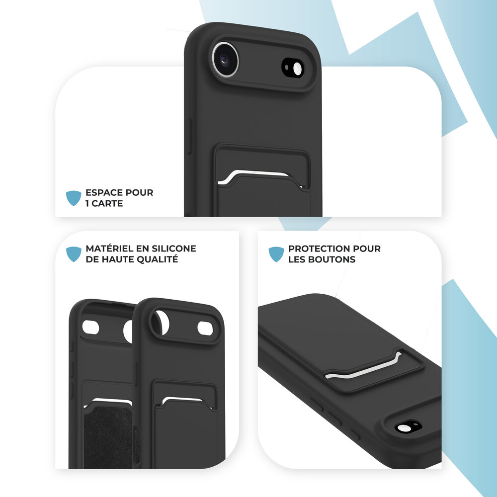 ShieldCase ShieldCase iPhone Air coque en silicone porte carte (noir)