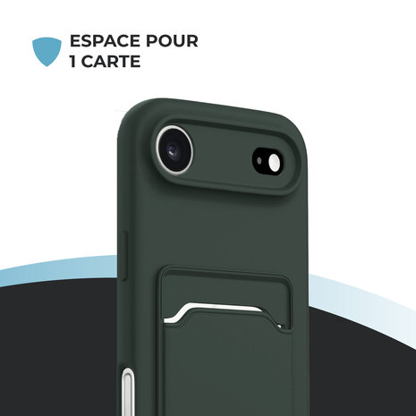ShieldCase ShieldCase iPhone Air coque en silicone porte carte (vert foncé)