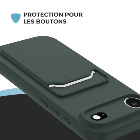 ShieldCase ShieldCase iPhone Air coque en silicone porte carte (vert foncé)