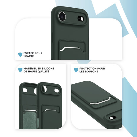 ShieldCase ShieldCase iPhone Air coque en silicone porte carte (vert foncé)