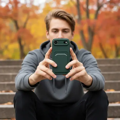 ShieldCase ShieldCase iPhone Air coque en silicone porte carte (vert foncé)